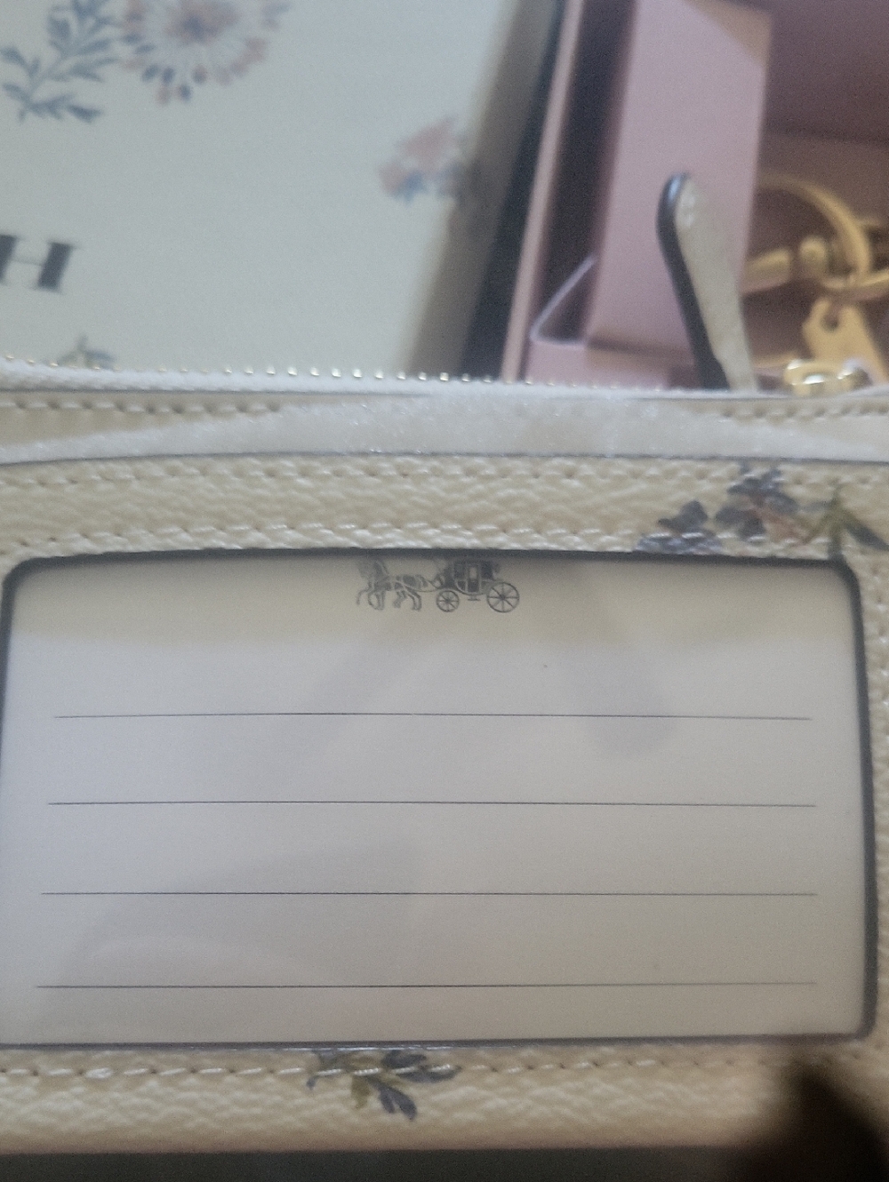 Coach Floral Duo Credit Card Holder And Keychain Id Holder Id Back Of Holder Box - Picture 4 of 8